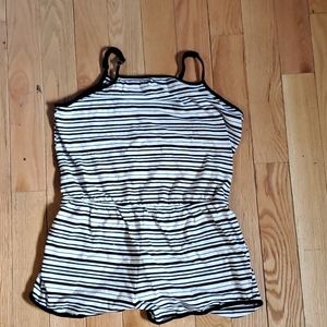 Black and white striped romper